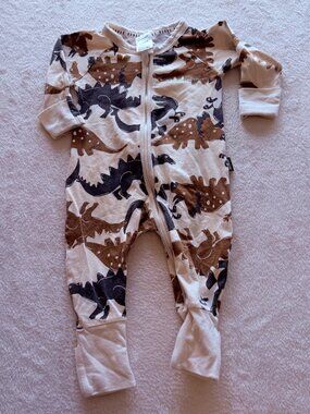 Bonds Wondersuit Dinosaur Exlplore Long Sleeve Romper Baby Unisex Size 0-3 month